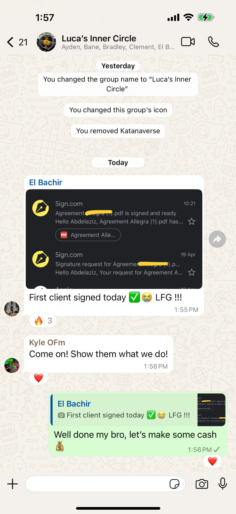 First client signed